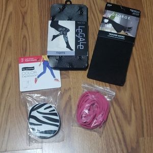 4 woman tights accessory lot laces socks foam NEW